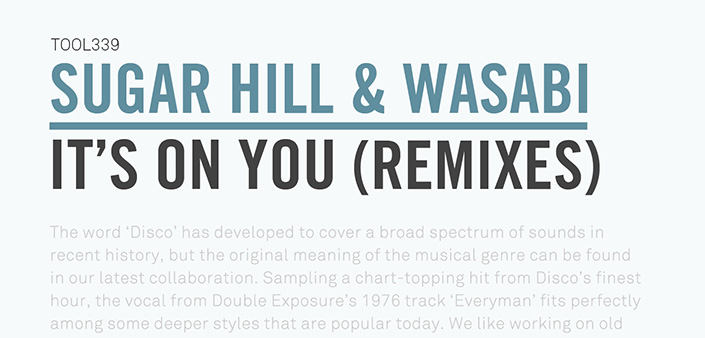 Nuovi remix per la song di Sugar Hill & Wasabi