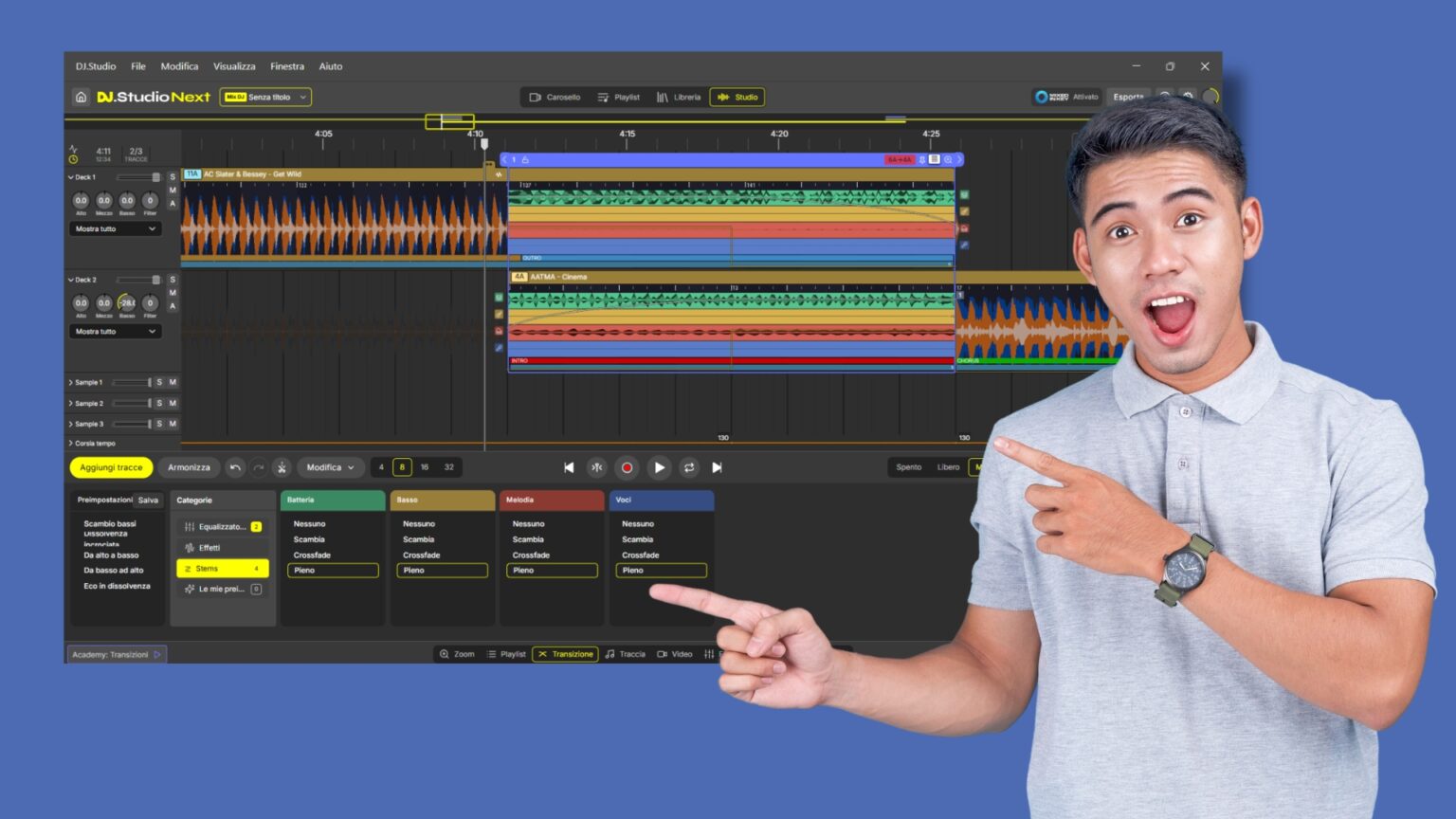 Novità DJ.Studio 4.1: folders, cue points automatici, stems più veloci e molto altro